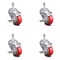 Service Caster 3 Inch Red Polyurethane Swivel 10mm Threaded Stem Caster Set with Brake SCC-TS20S314-PPUB-RED-TLB-M1015-4 - alternate 1
